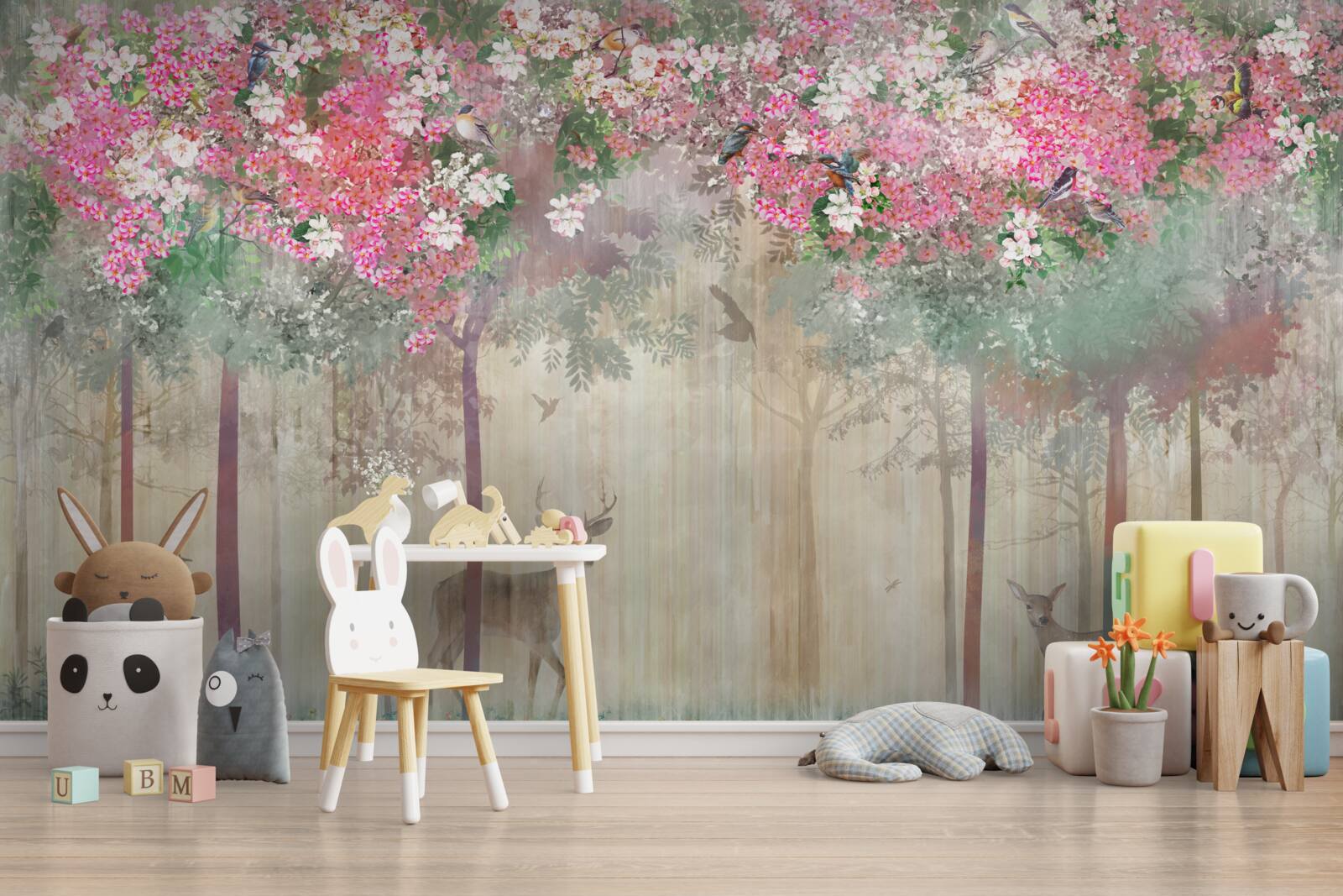 Фотошпалери сад, де виблискують олені