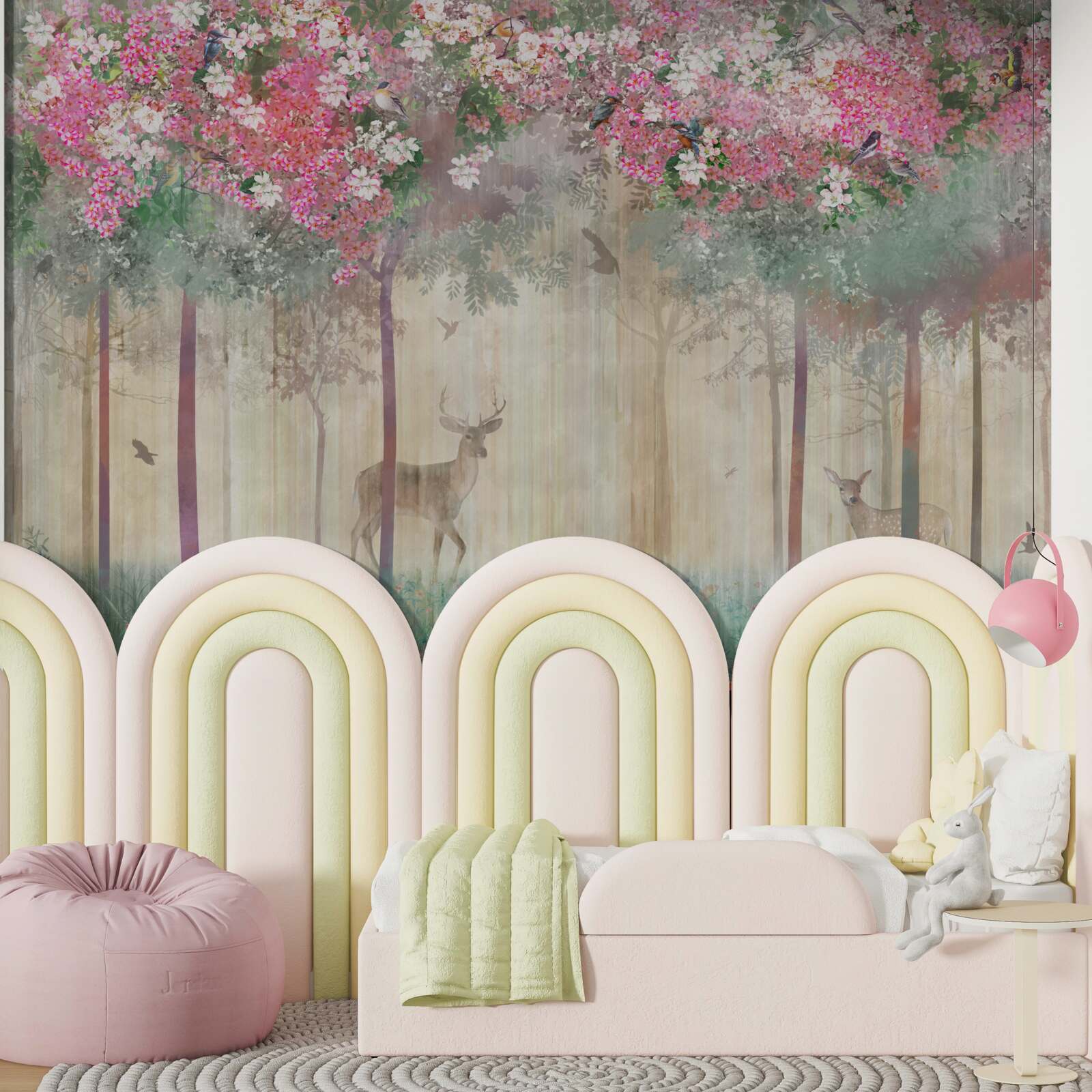 Фотошпалери сад, де виблискують олені