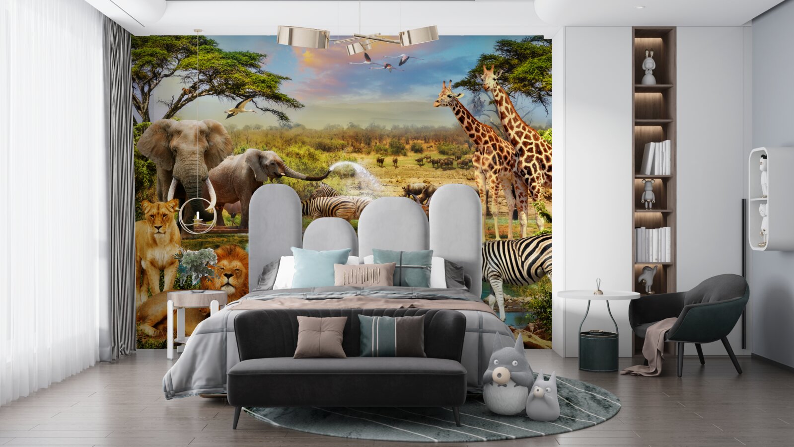 Фотошпалери водопій з африканськими тваринами