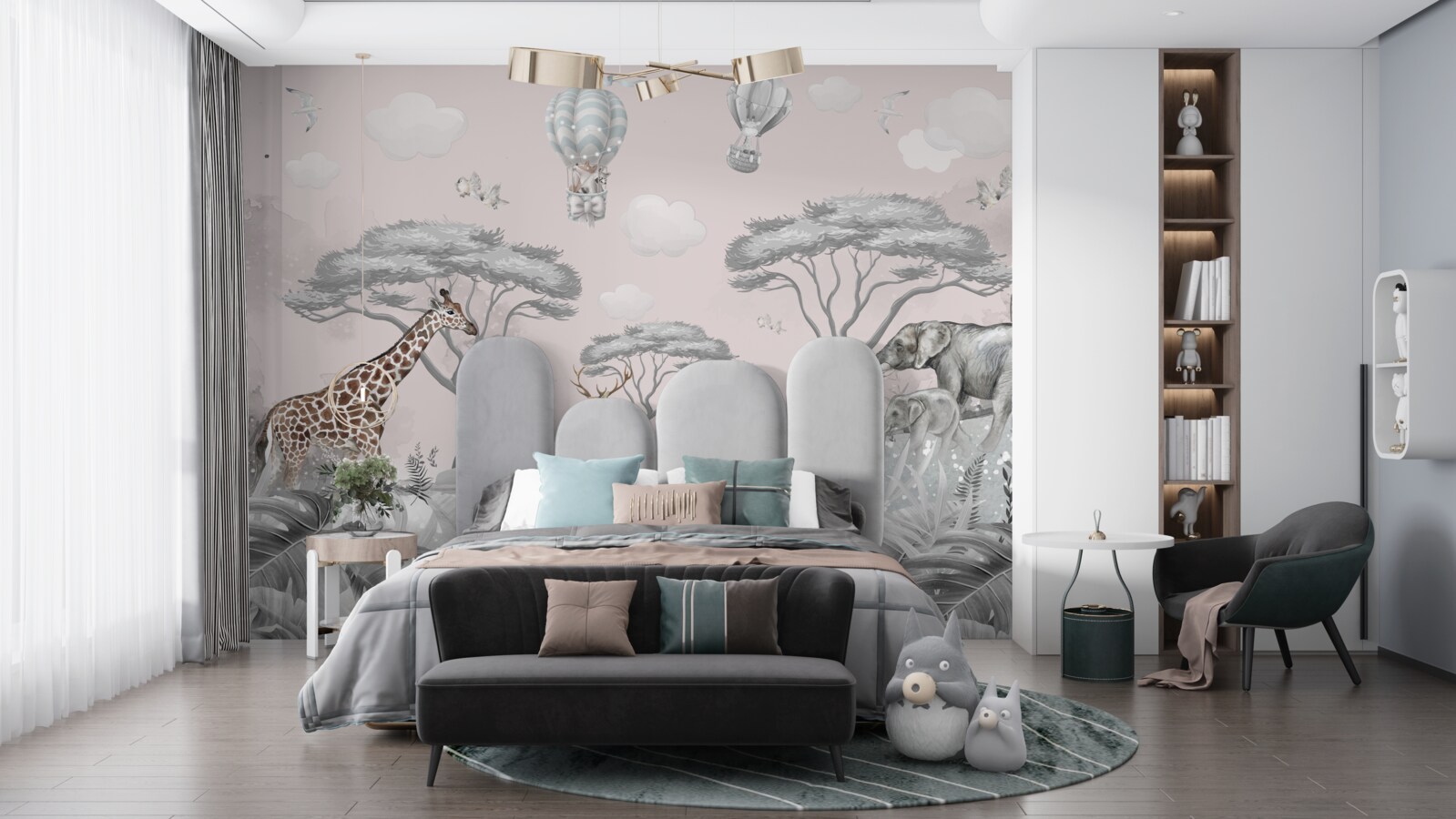 Фотошпалери тварини африки в срібному лісі