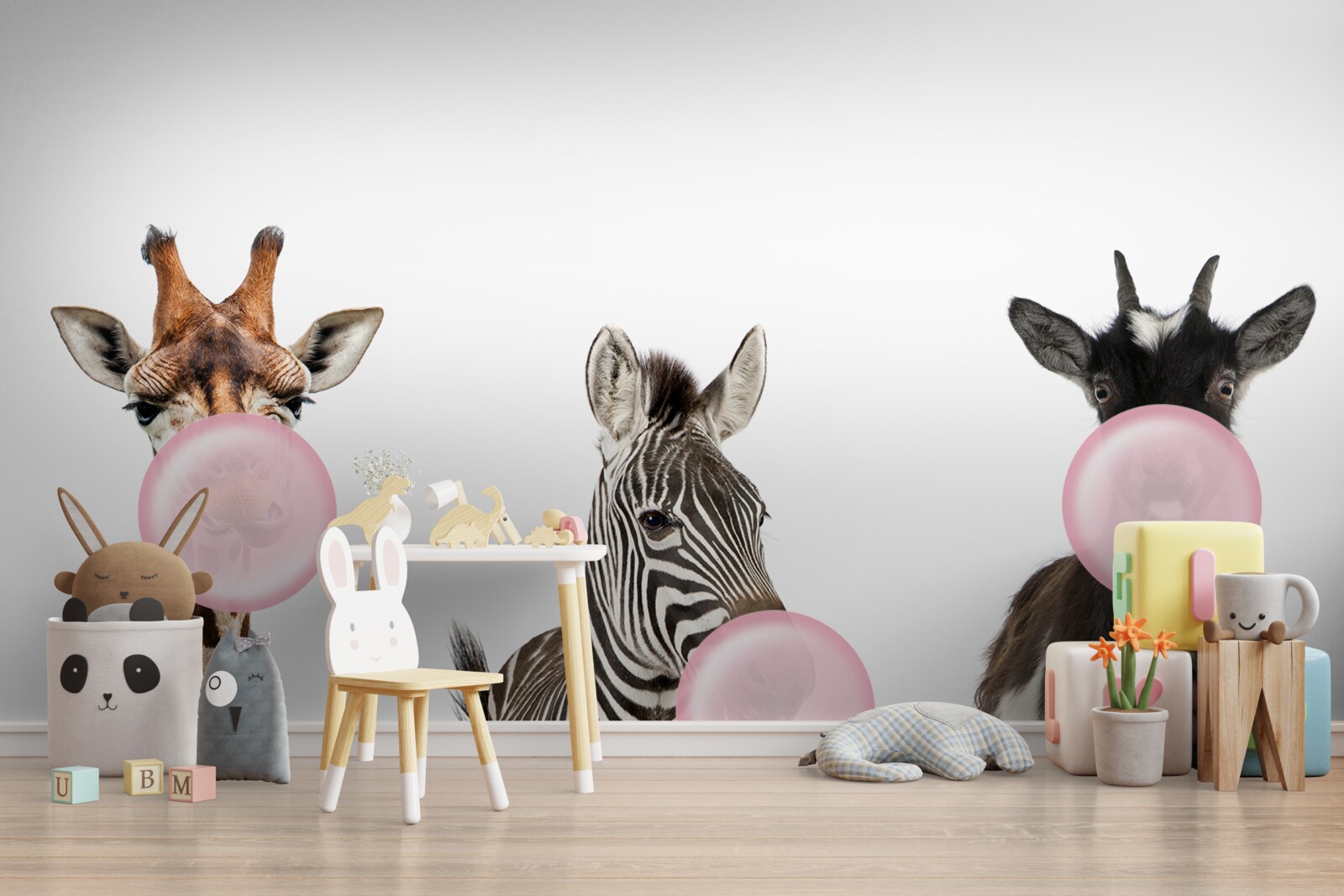 Фотошпалери істоти створюють бульбашку за допомогою жувальної гумки