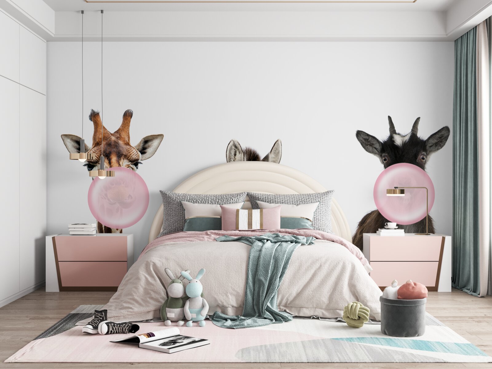 Фотошпалери істоти створюють бульбашку за допомогою жувальної гумки