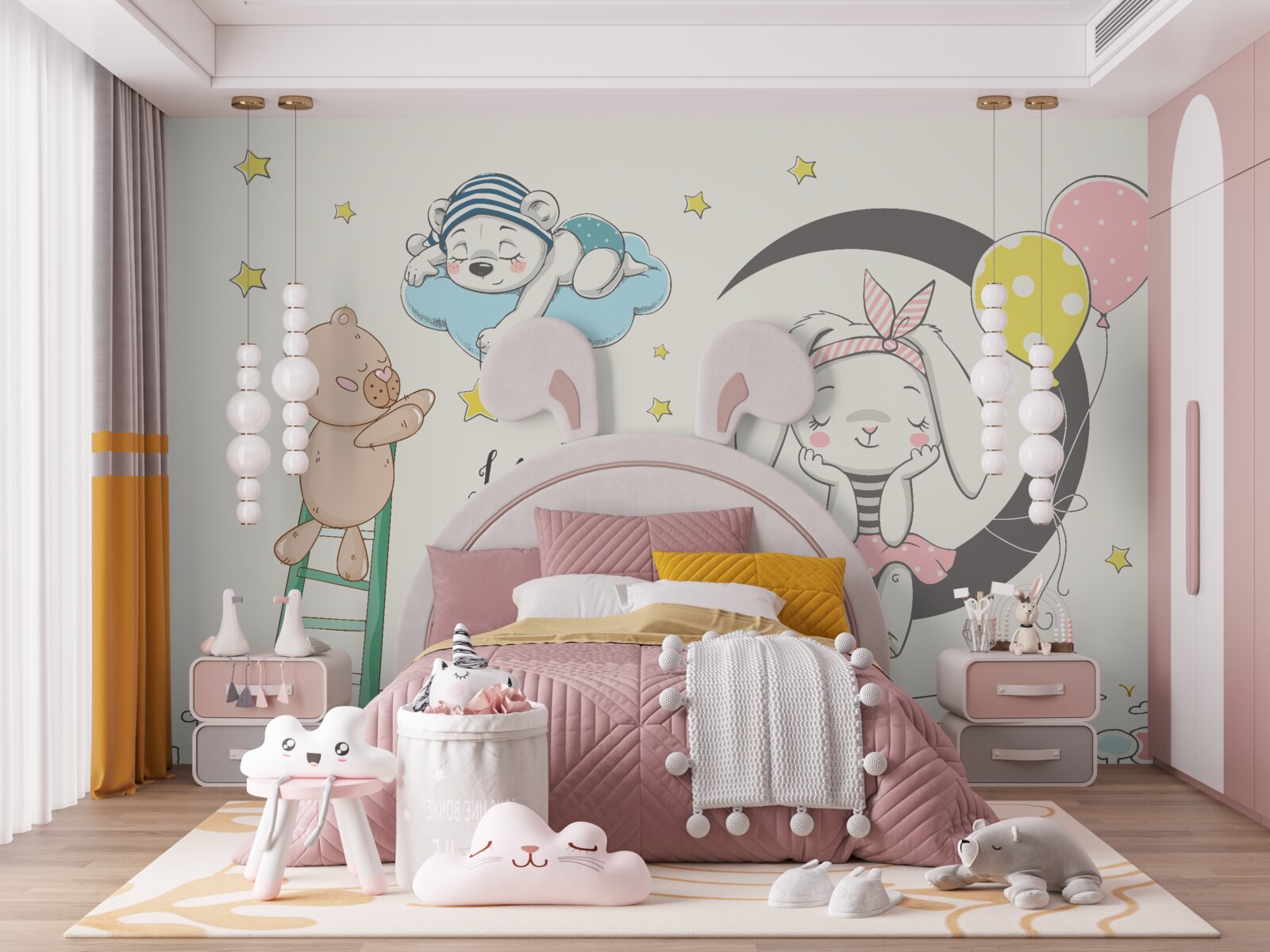 Фотошпалери тварин над містом у темряві ночі