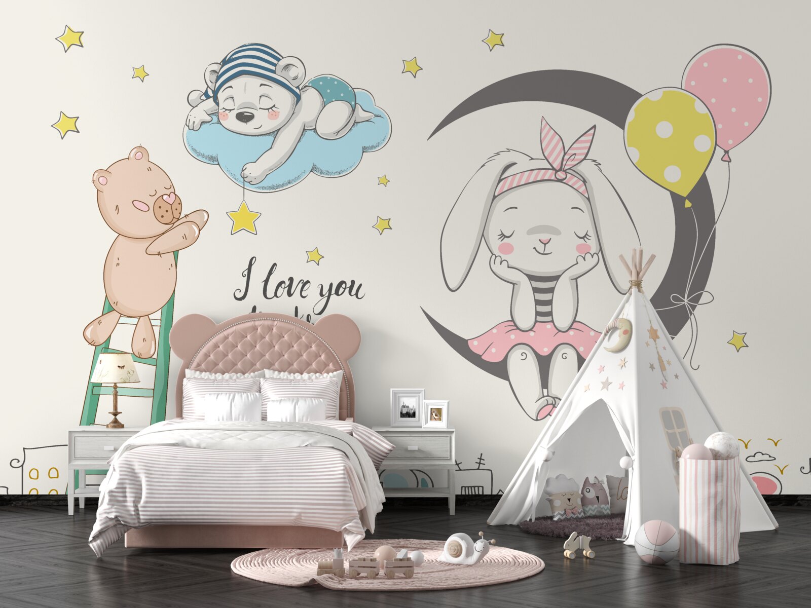 Фотошпалери тварин над містом у темряві ночі