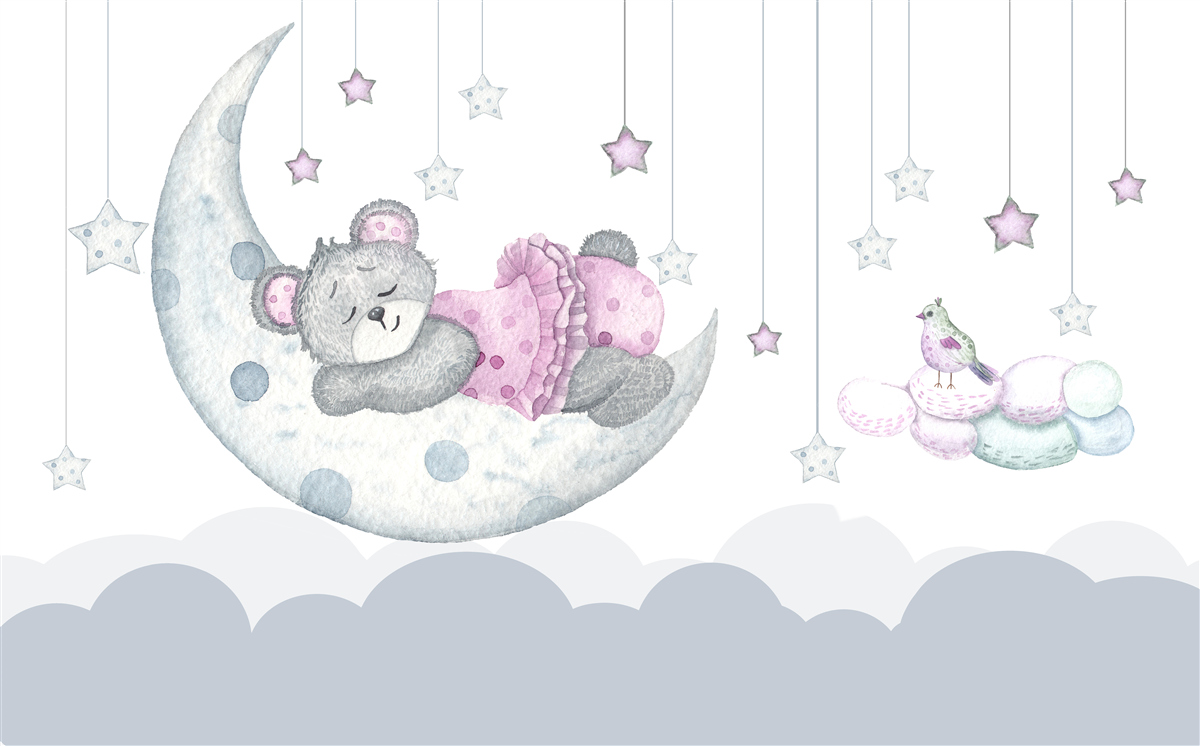 Фотошпалери милий ведмедик на супутнику Землі