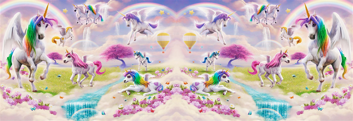 Фотошпалери єдинороги з блискучим райдужним хутром, як у казці