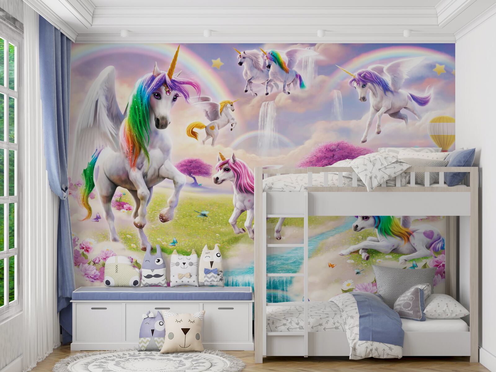 Фотошпалери чарівні єдинороги на лісовій галявині