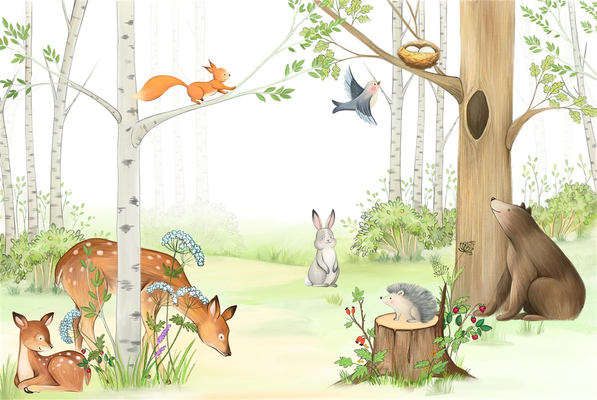 Фотошпалери тварини в лісі оживають навесні