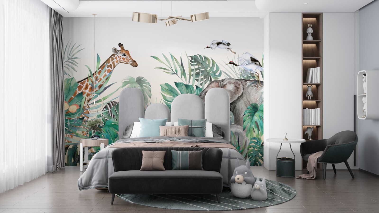 Фотошпалери тварини африки серед листя