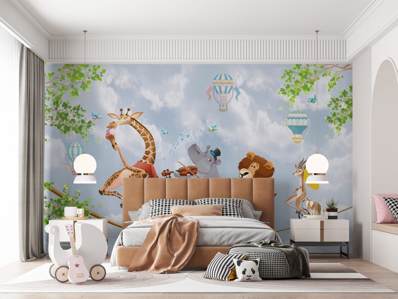 Фотошпалери щасливі тварини на натягнутому канаті