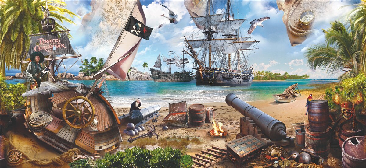 Фотошпалери острівні та піратські кораблі