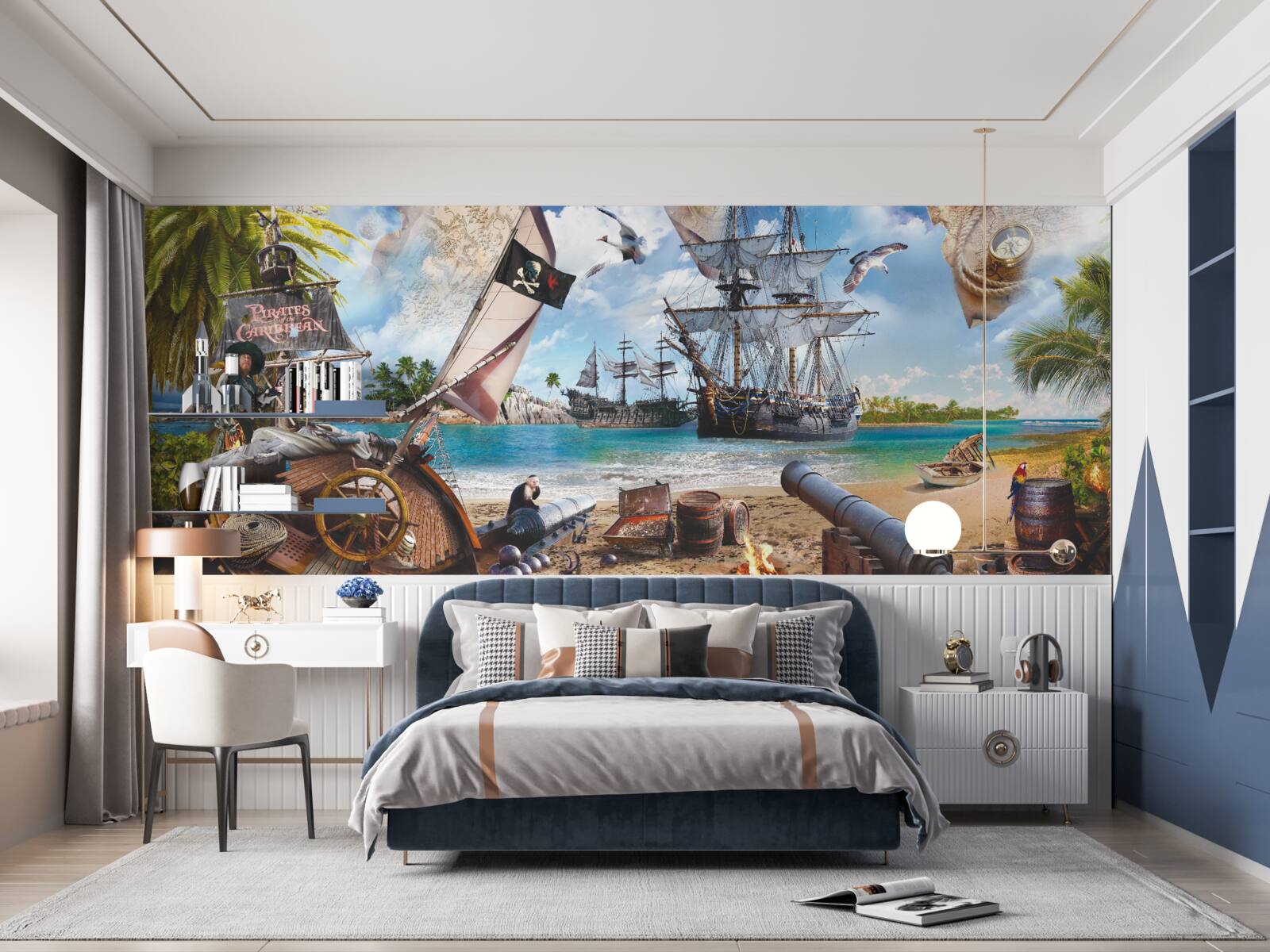 Фотошпалери острівні та піратські кораблі