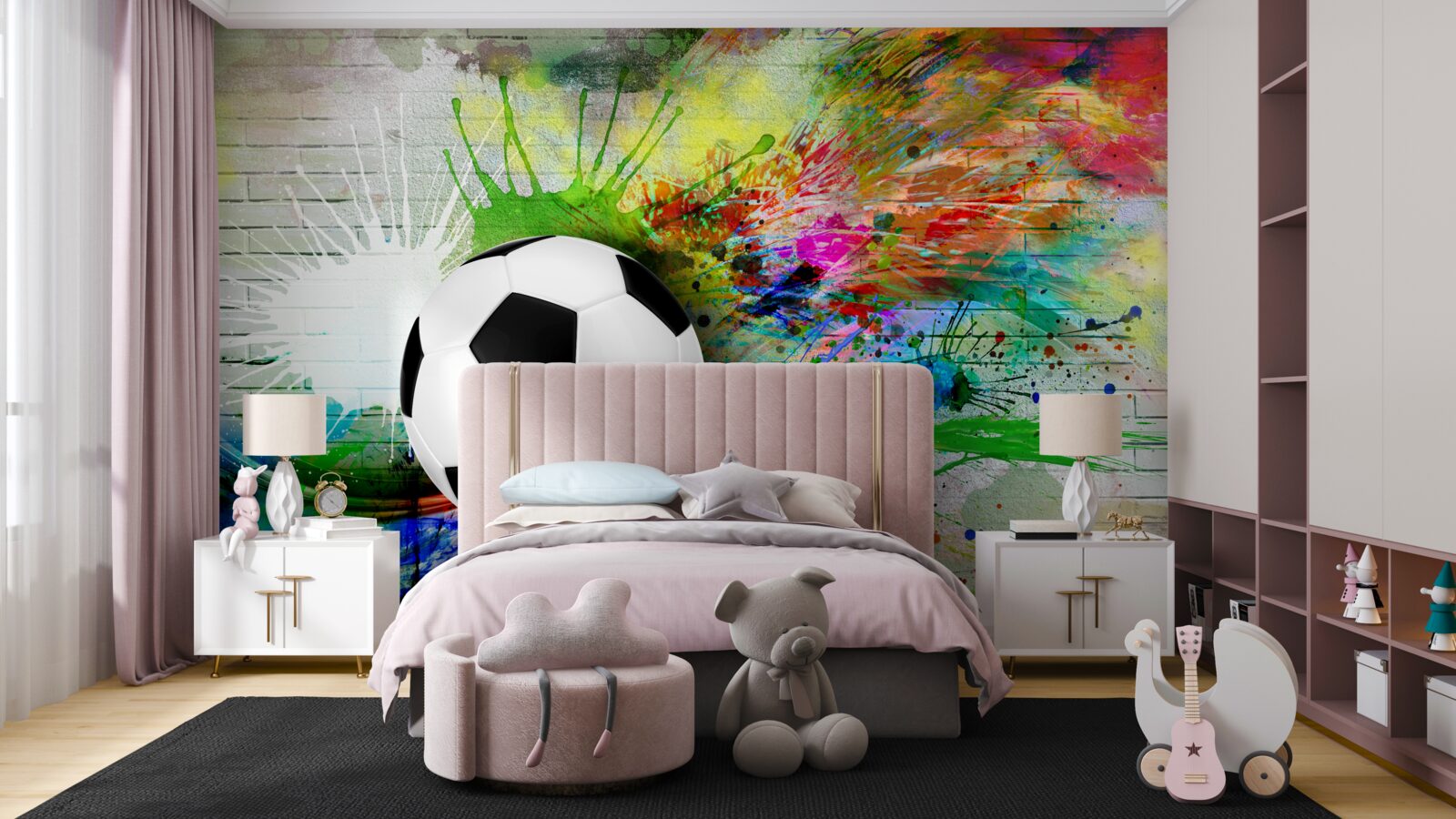 Фотошпалери яскравість фону виділяє футбол