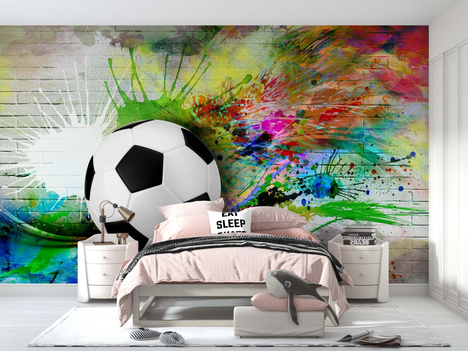 Фотошпалери яскравість фону виділяє футбол