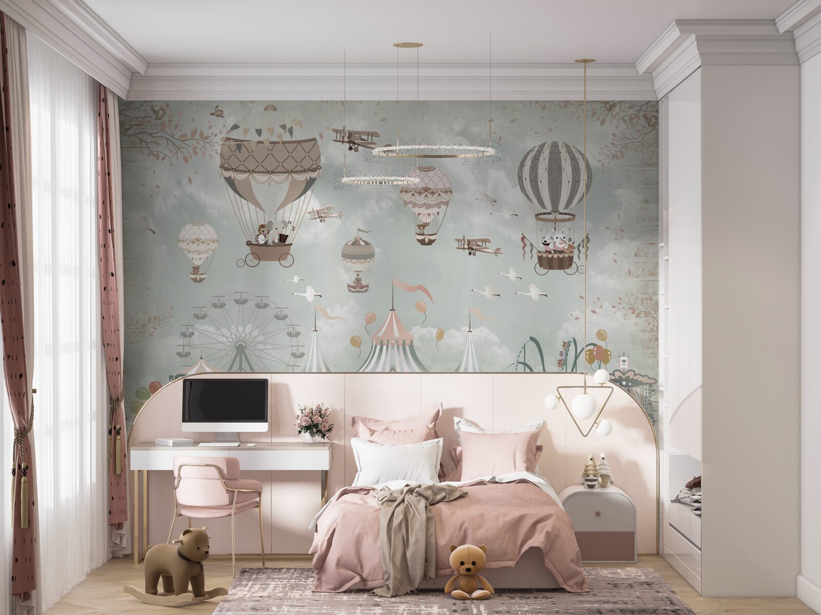 Фотошпалери повітряні кульки, наповнені повітрям у тематичному парку