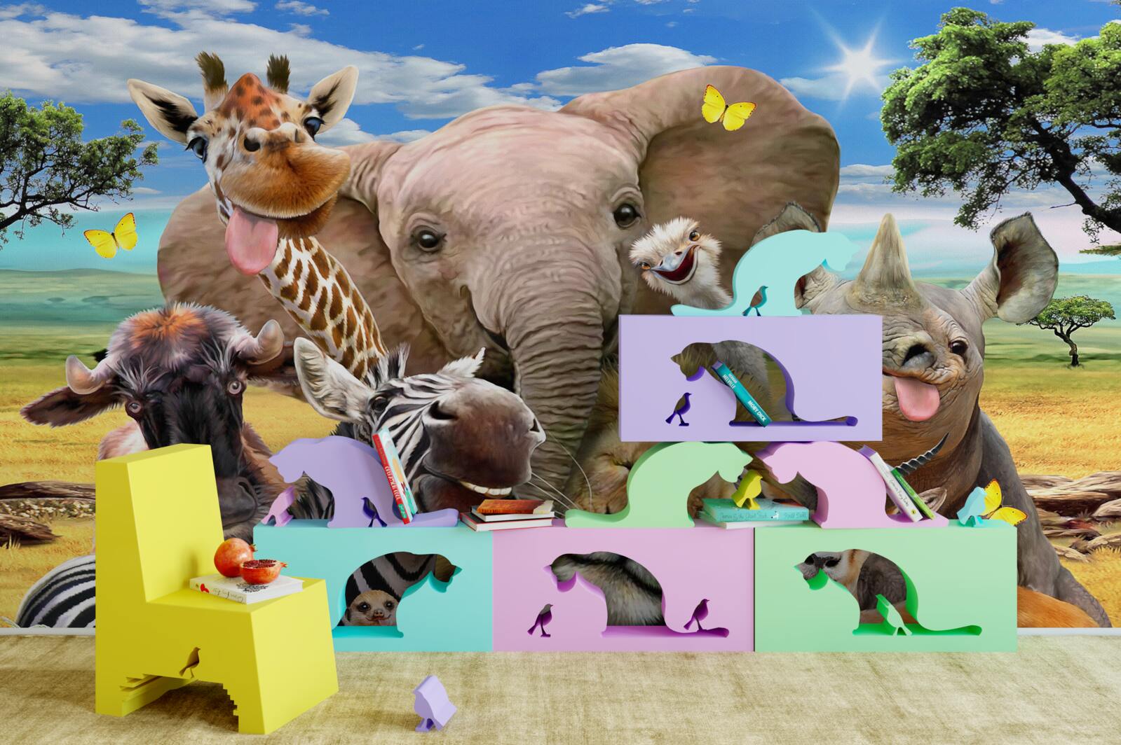 Фотошпалери своєрідне селфі дружніх африканців