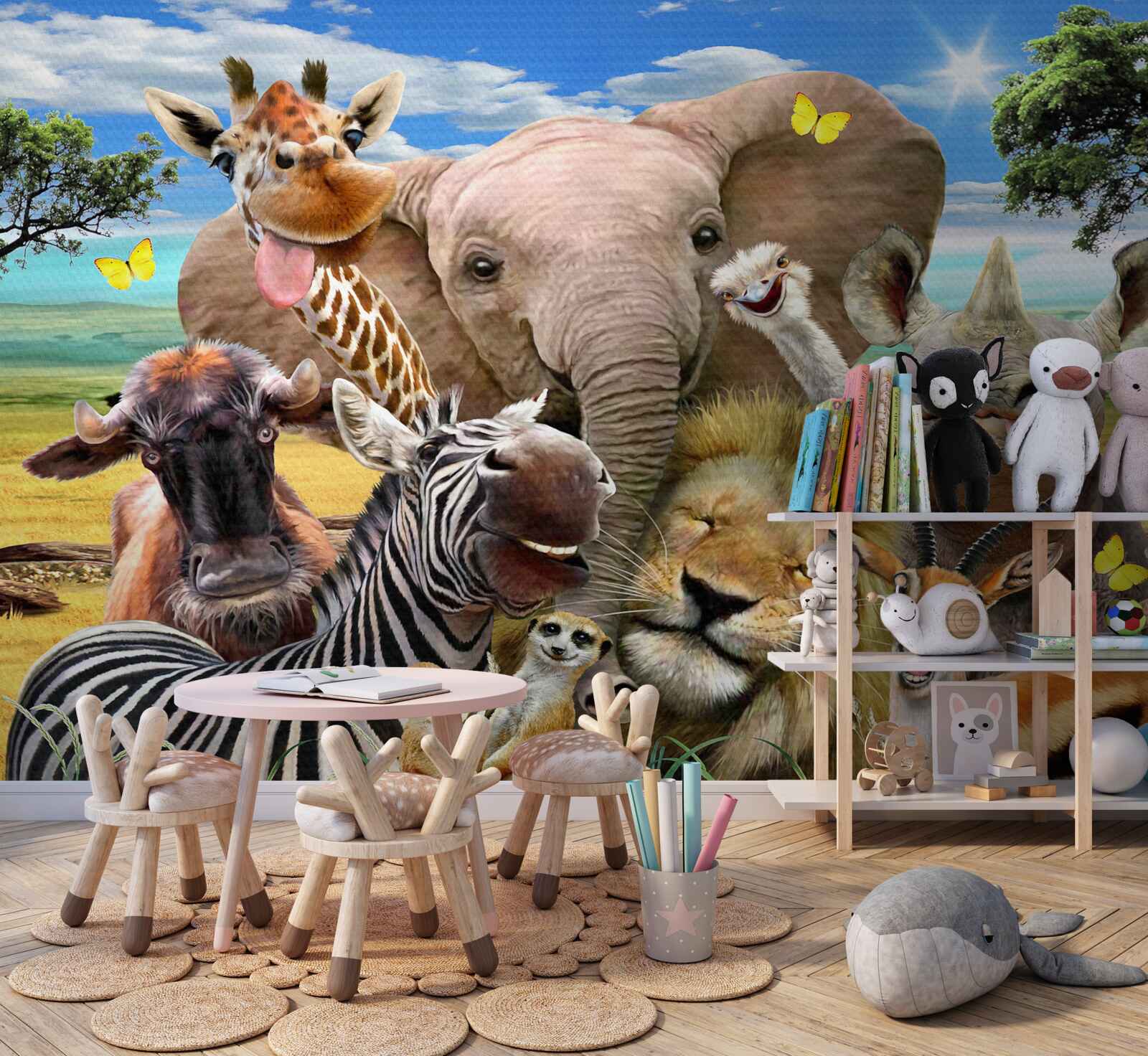 Фотошпалери своєрідне селфі дружніх африканців