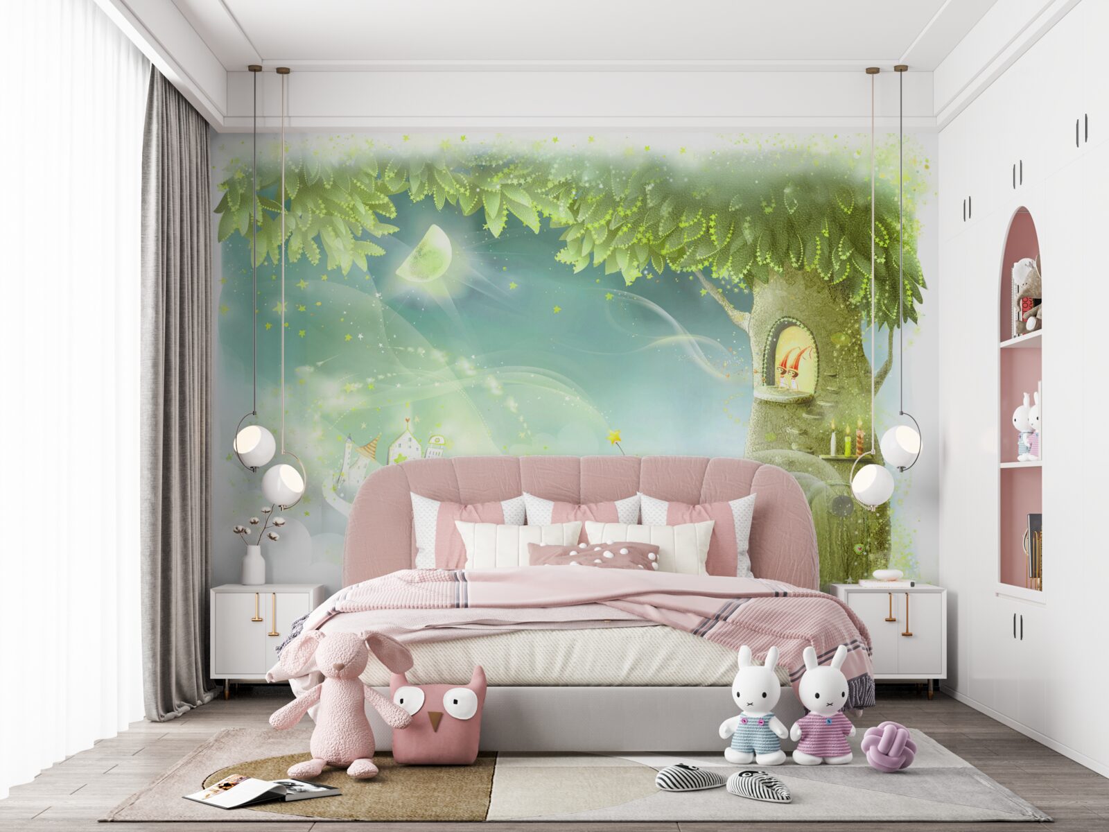 Фотошпалери чарівна ніч у казковому лісі