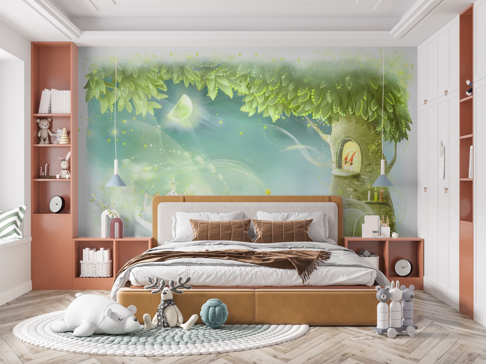 Фотошпалери чарівна ніч у казковому лісі