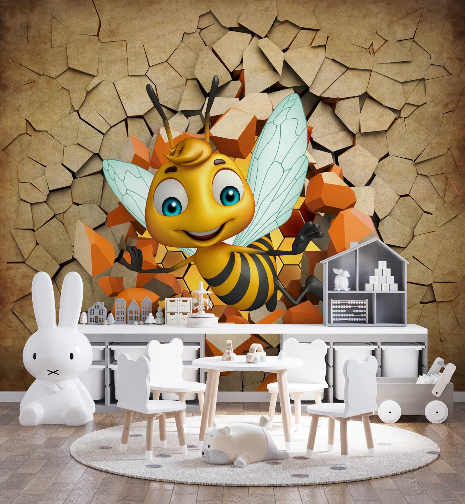 Фотошпалери мила бджілка з посмішкою