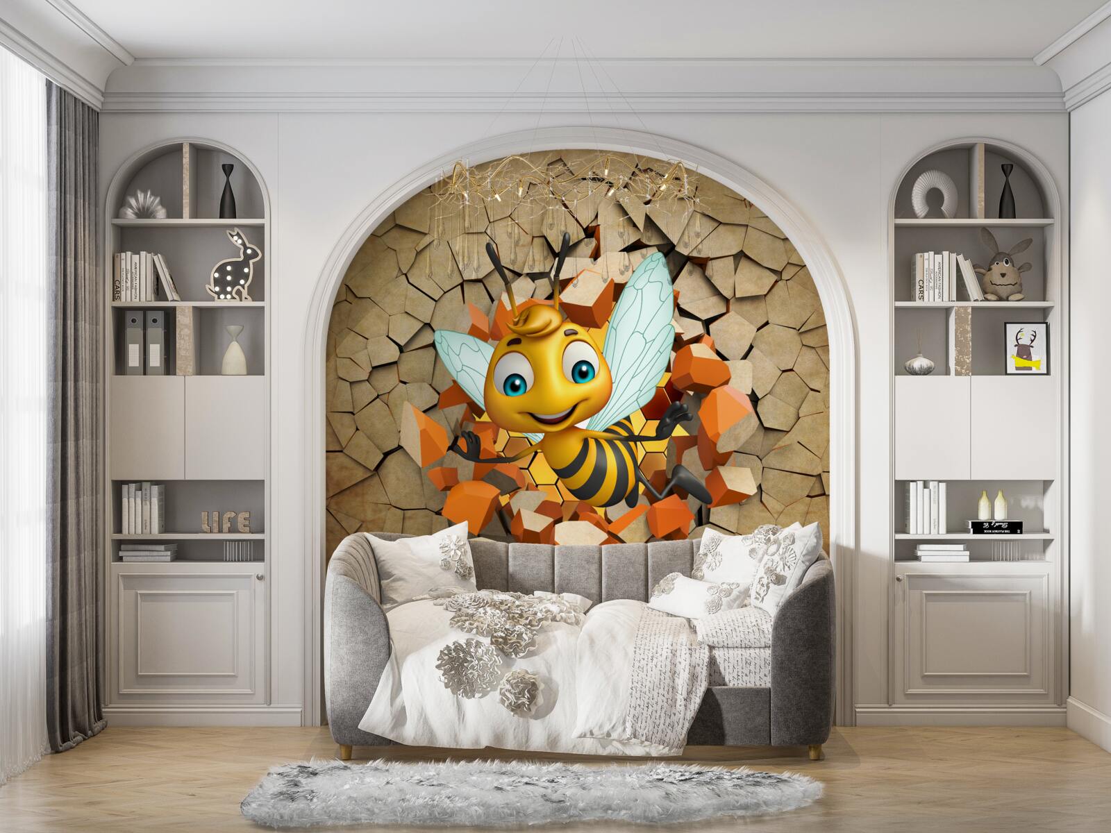 Фотошпалери мила бджілка з посмішкою