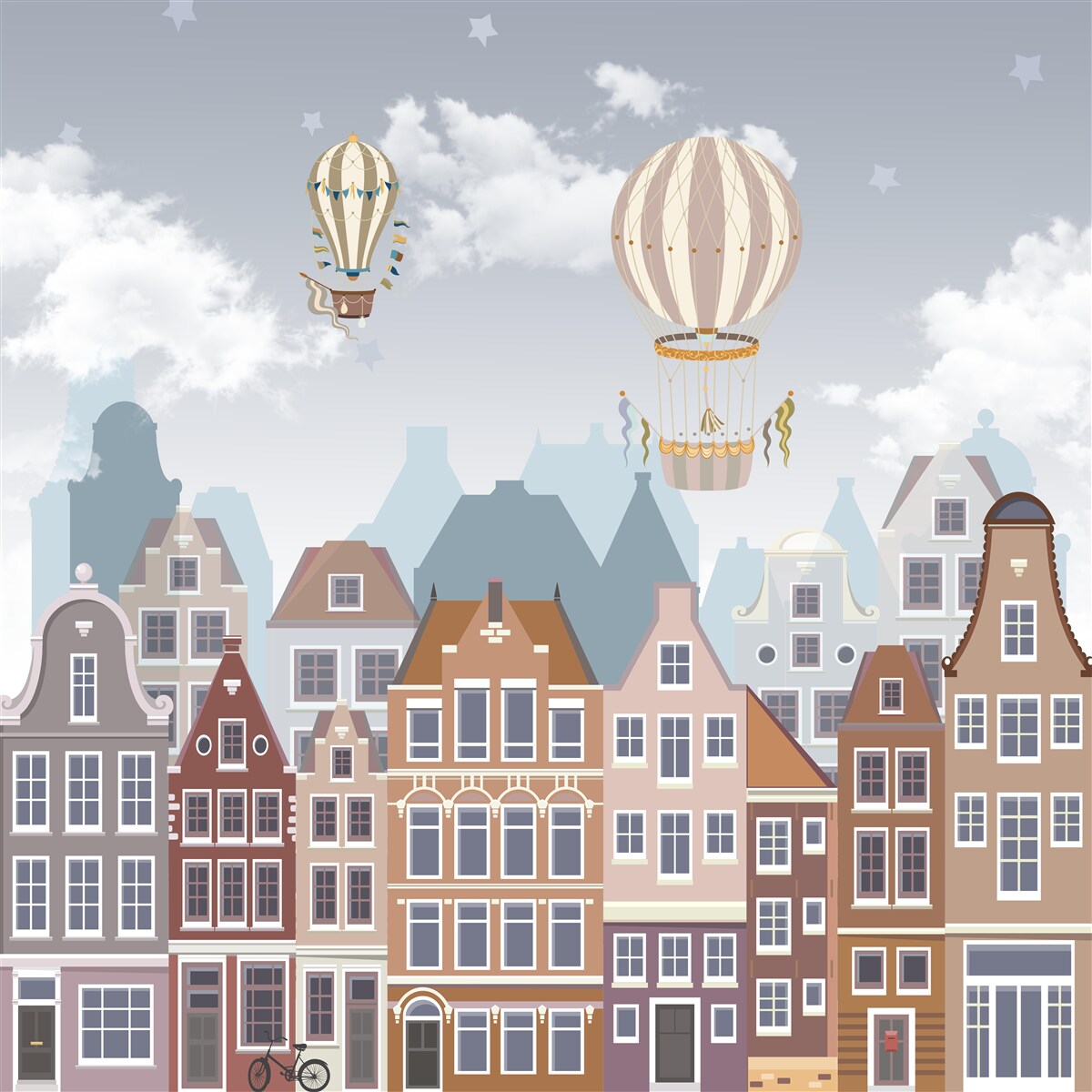 Фотошпалери місто під ковдрою з повітряних кульок