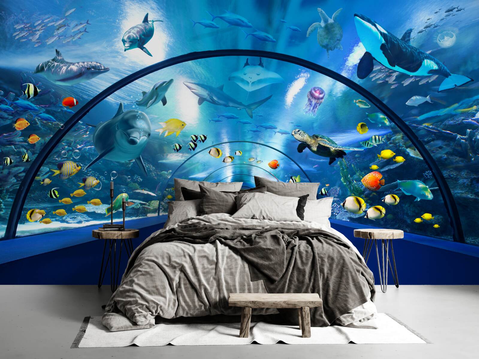 Фотошпалери захоплюючий акваріумний тунель