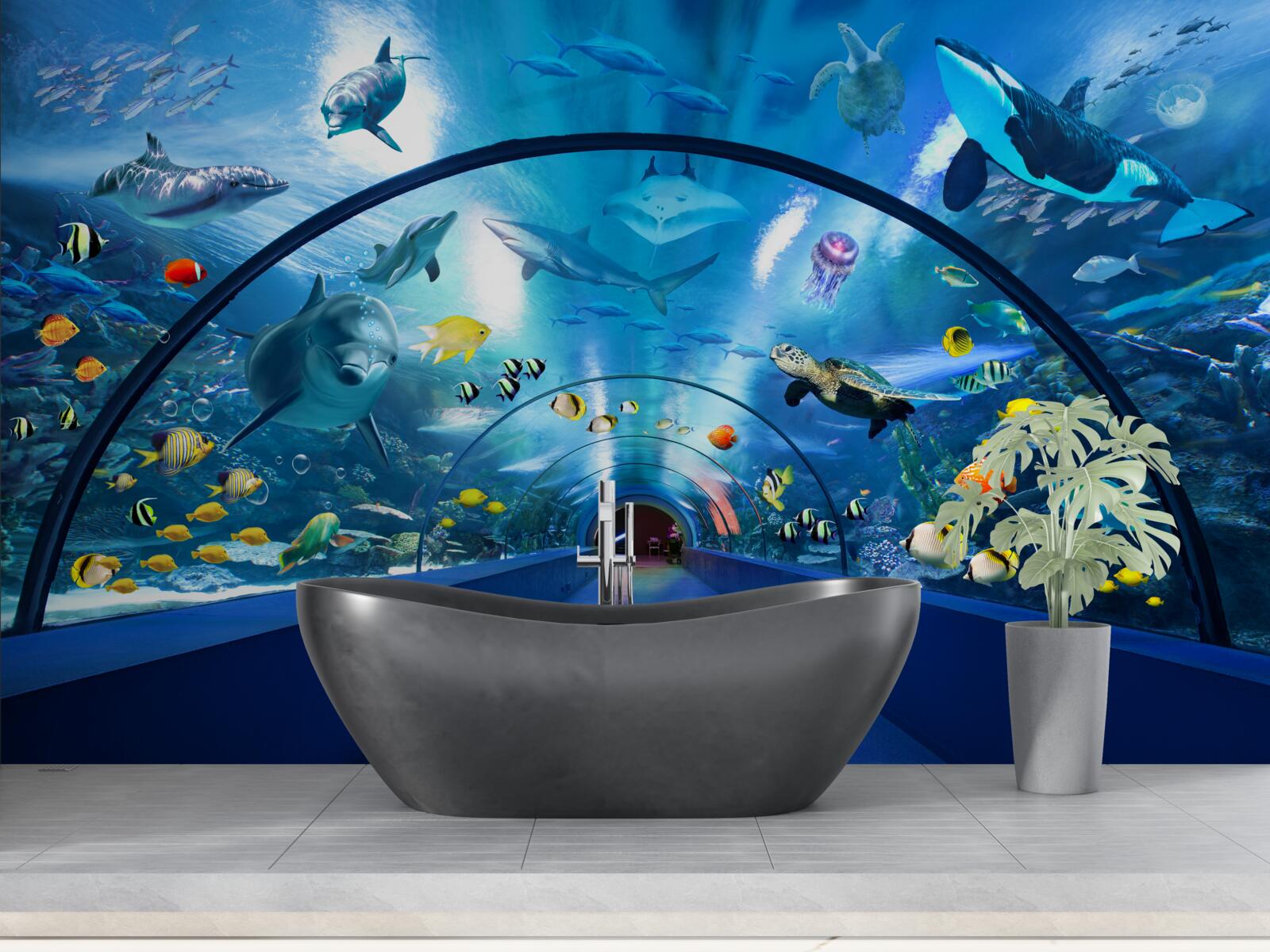 Фотошпалери захоплюючий акваріумний тунель