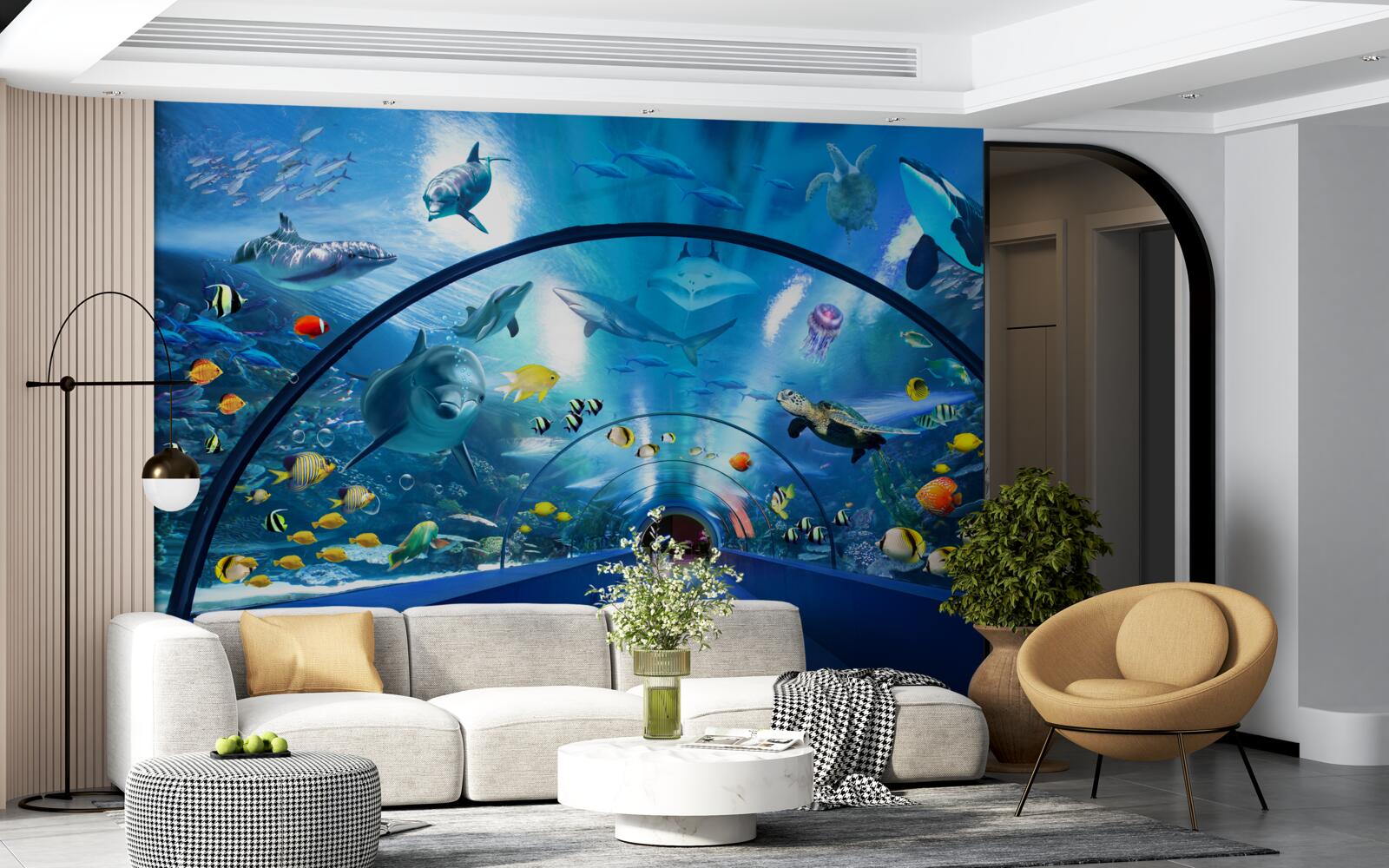 Фотошпалери захоплюючий акваріумний тунель