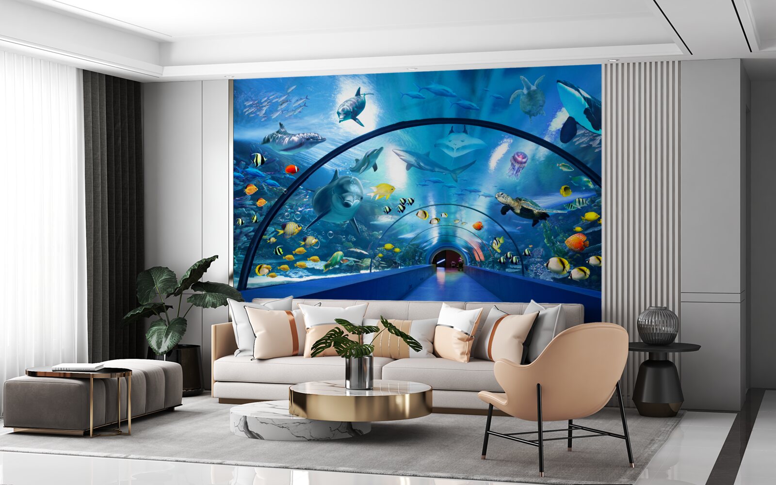 Фотошпалери захоплюючий акваріумний тунель