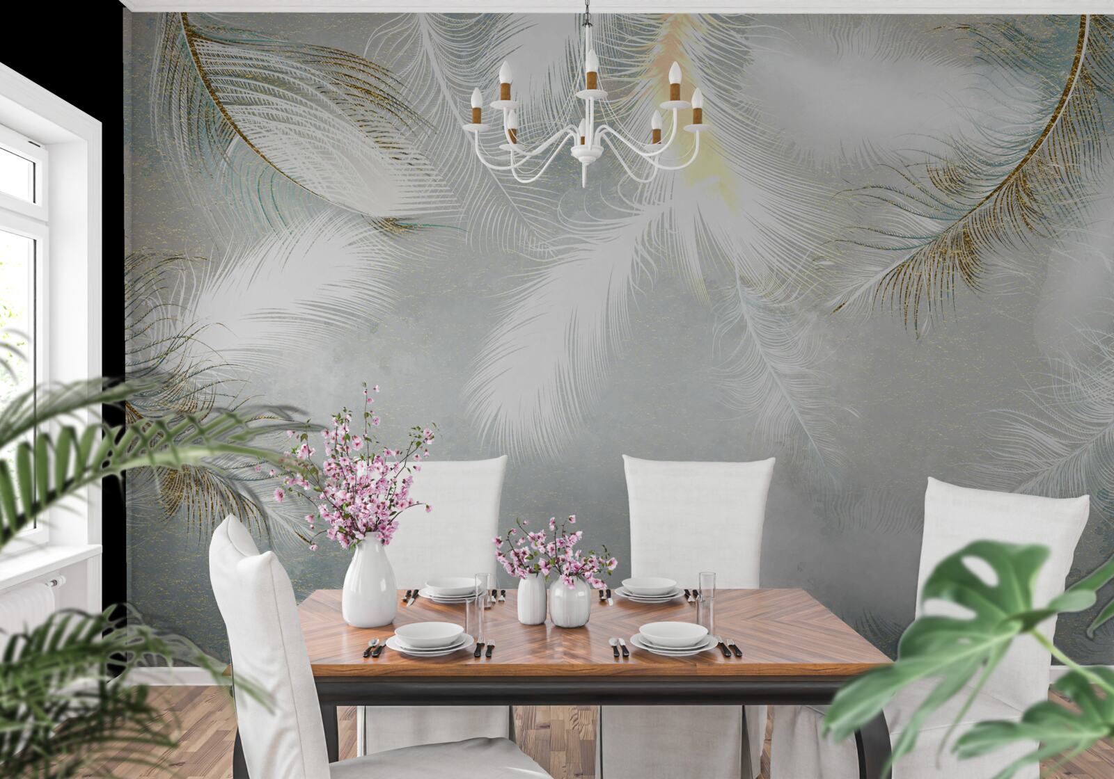 Фотошпалери фон з яскравого абстрактного пір'я