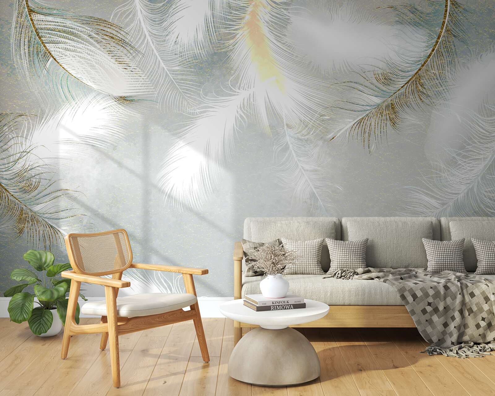 Фотошпалери фон з яскравого абстрактного пір'я