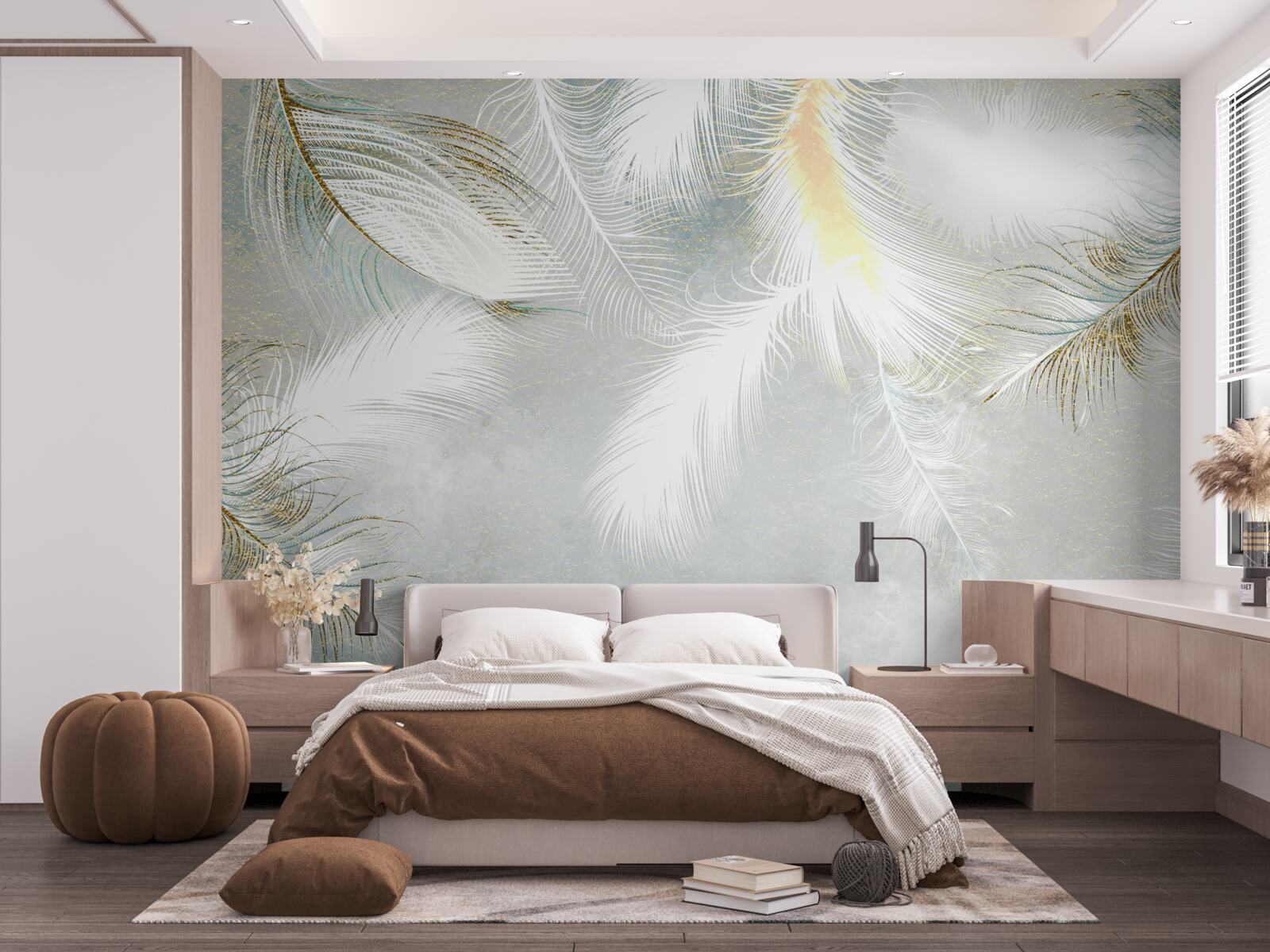 Фотошпалери фон з яскравого абстрактного пір'я