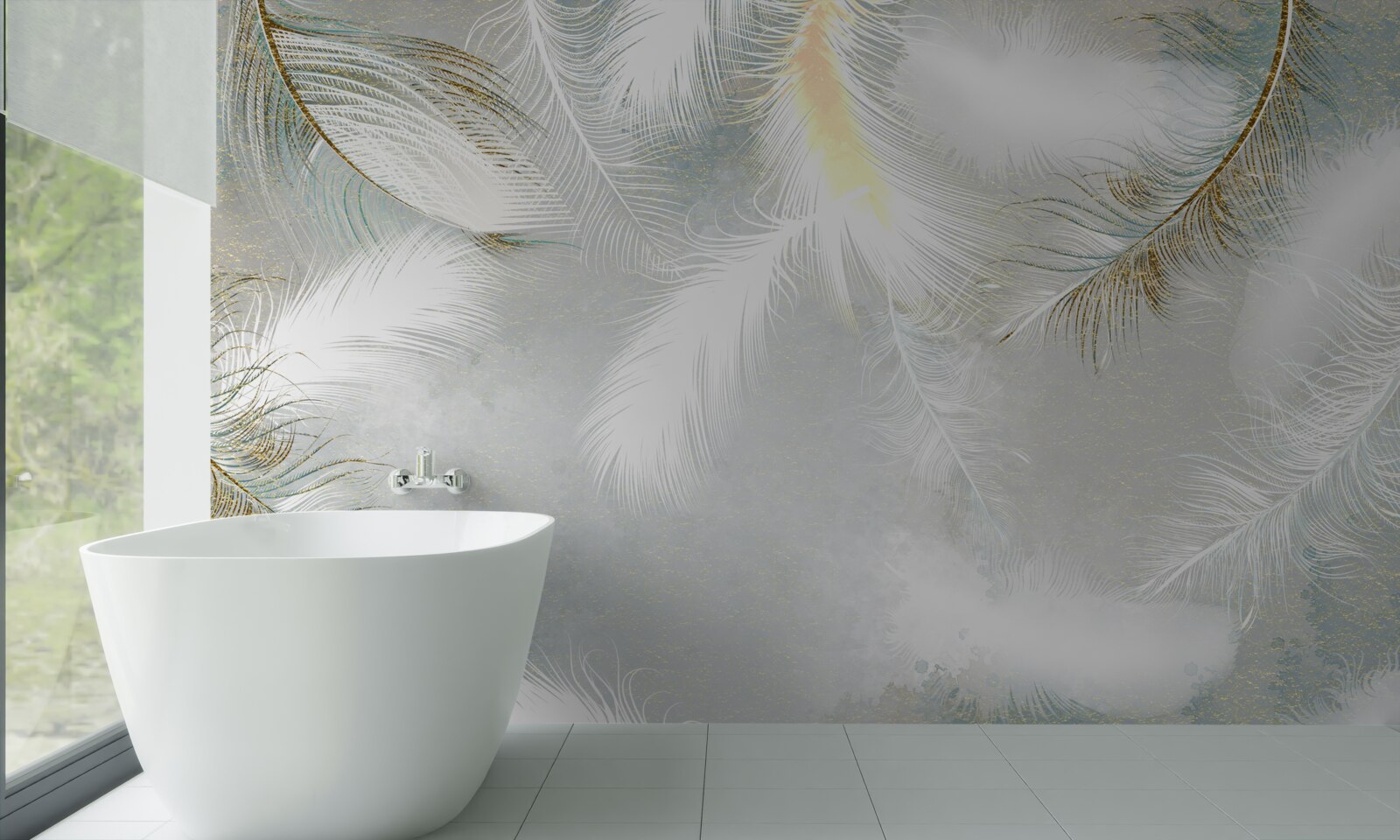 Фотошпалери фон з яскравого абстрактного пір'я