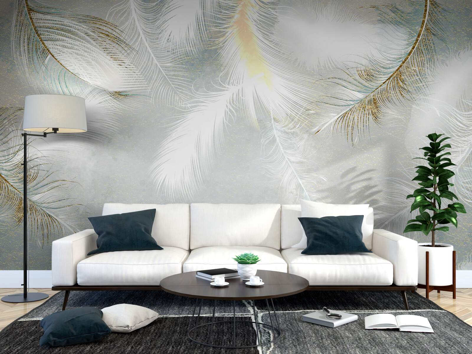 Фотошпалери фон з яскравого абстрактного пір'я