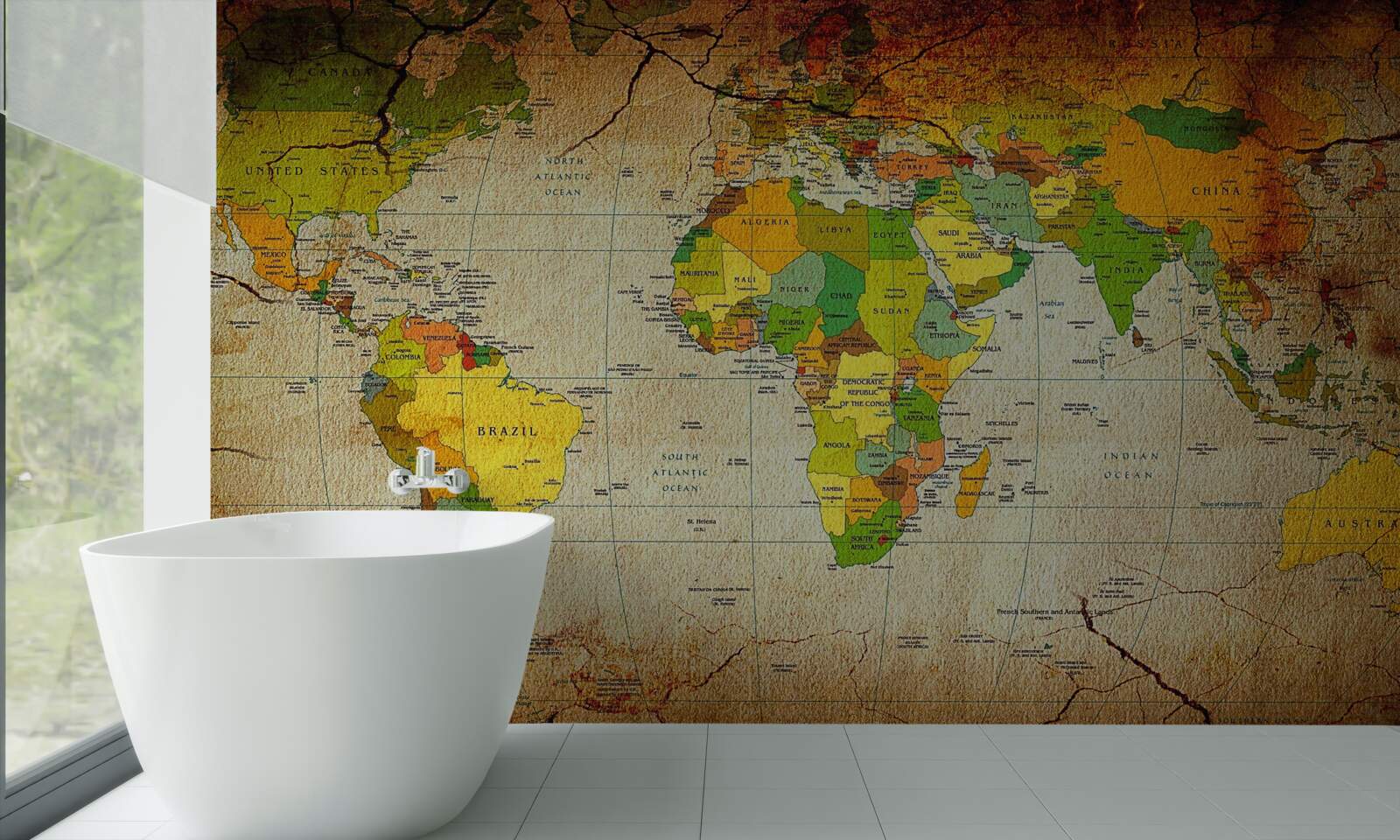 Фотошпалери географічна карта світу