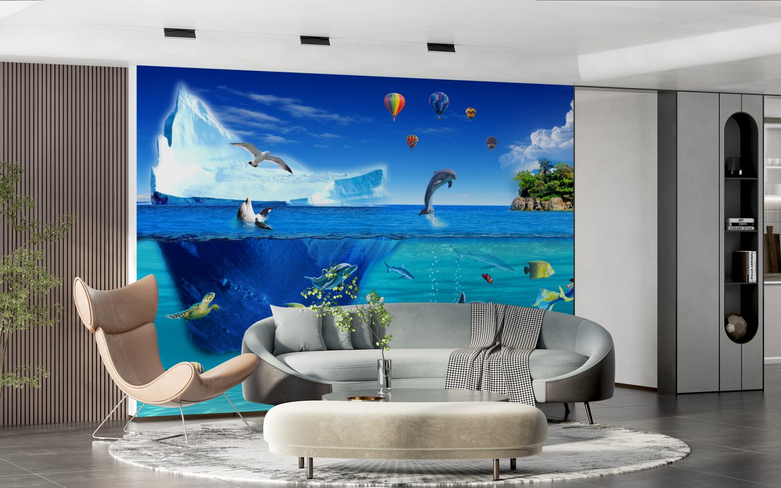 Фотошпалери крижані гори та глибоке море