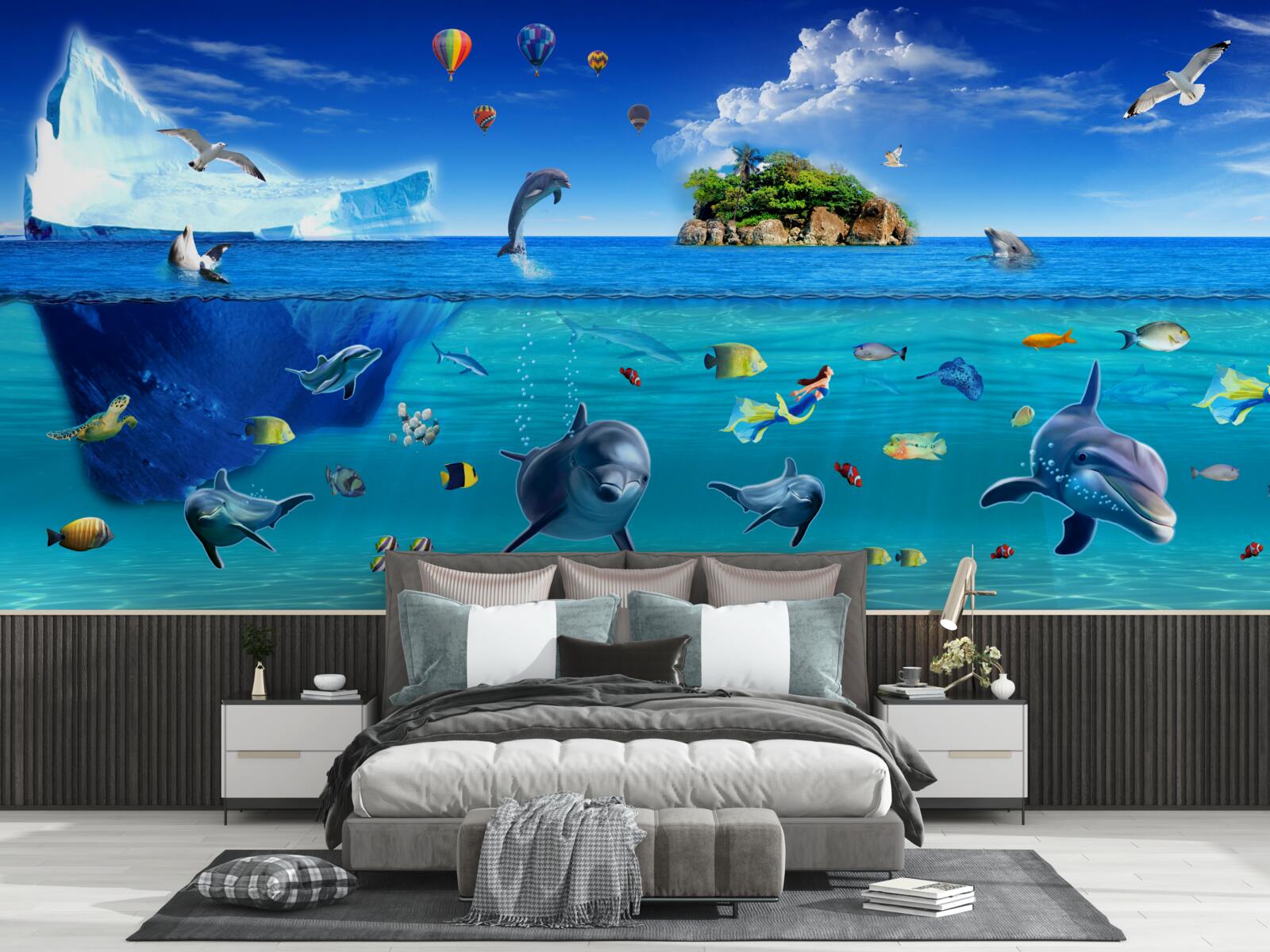 Фотошпалери крижані гори та глибоке море