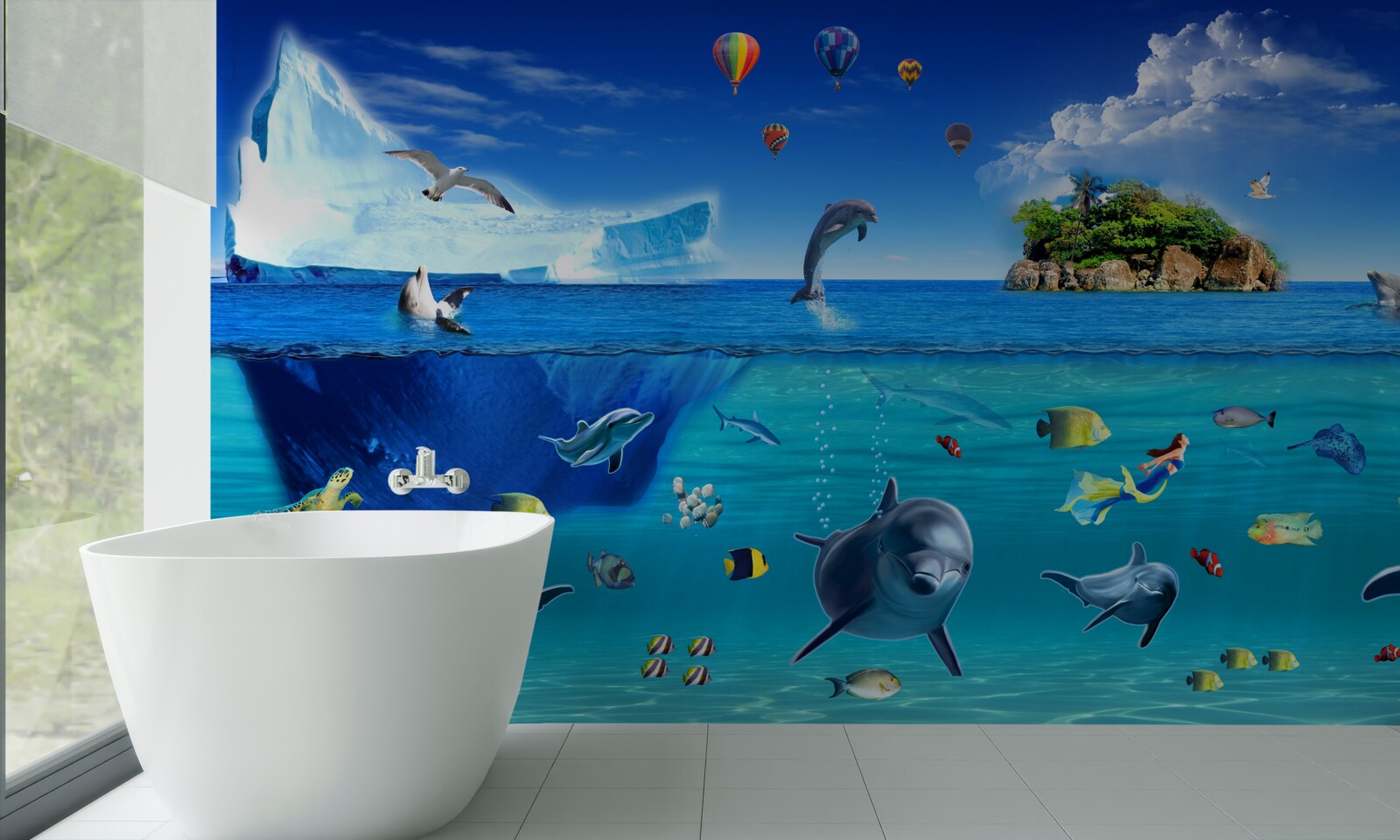 Фотошпалери крижані гори та глибоке море