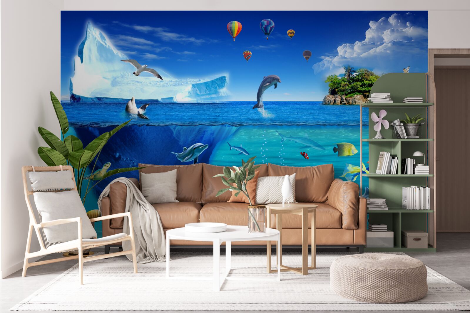 Фотошпалери крижані гори та глибоке море