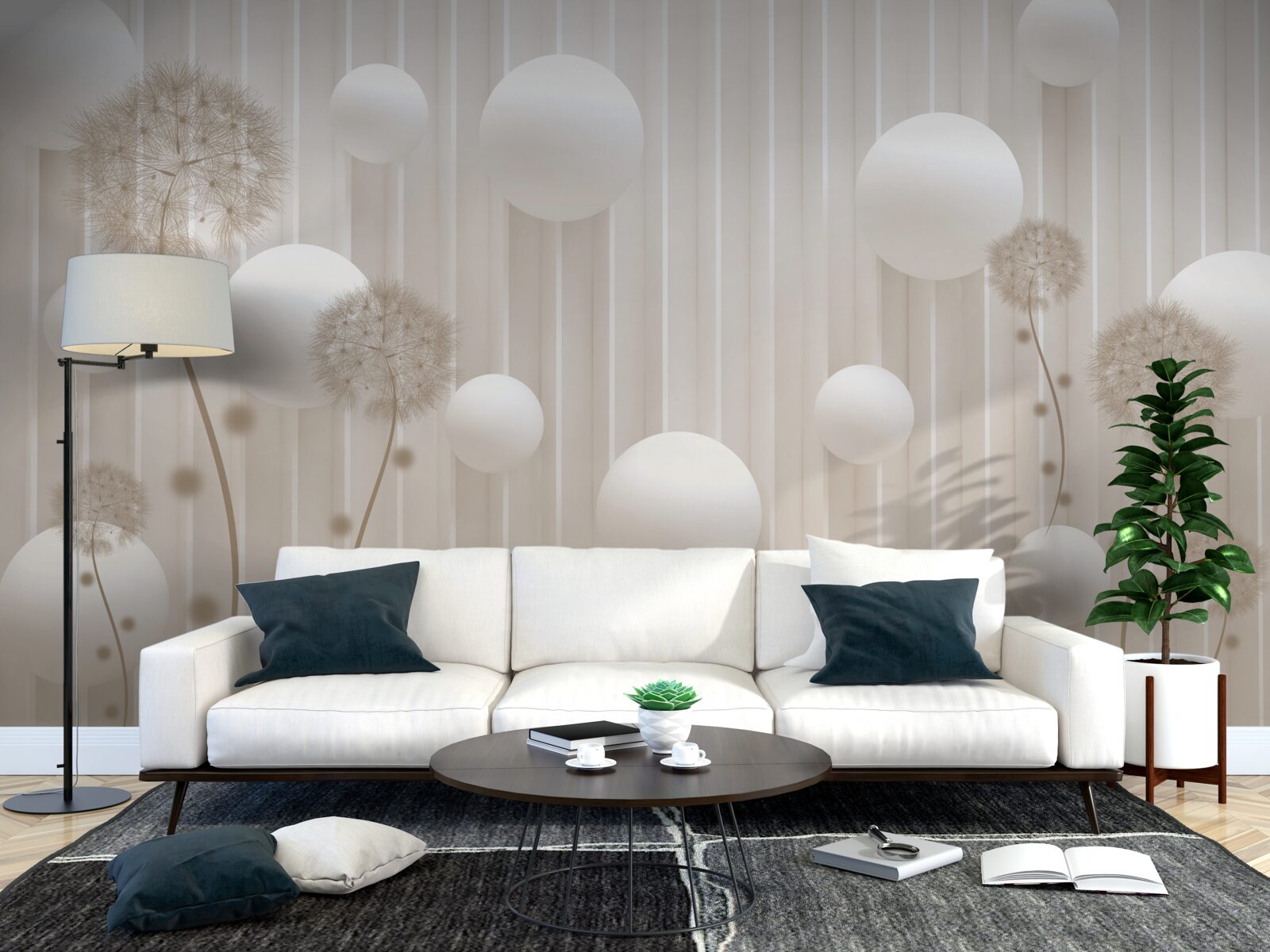 Фотошпалери намистини та молочко світло-рожевого кольору