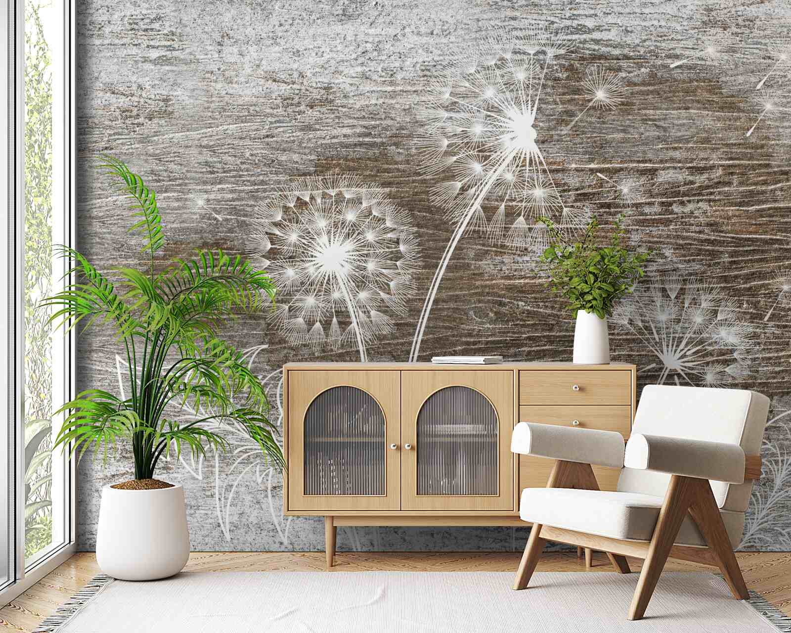 Фотошпалери білі, як сніг, косулі на дереві