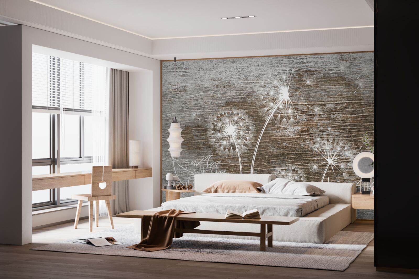 Фотошпалери білі, як сніг, косулі на дереві