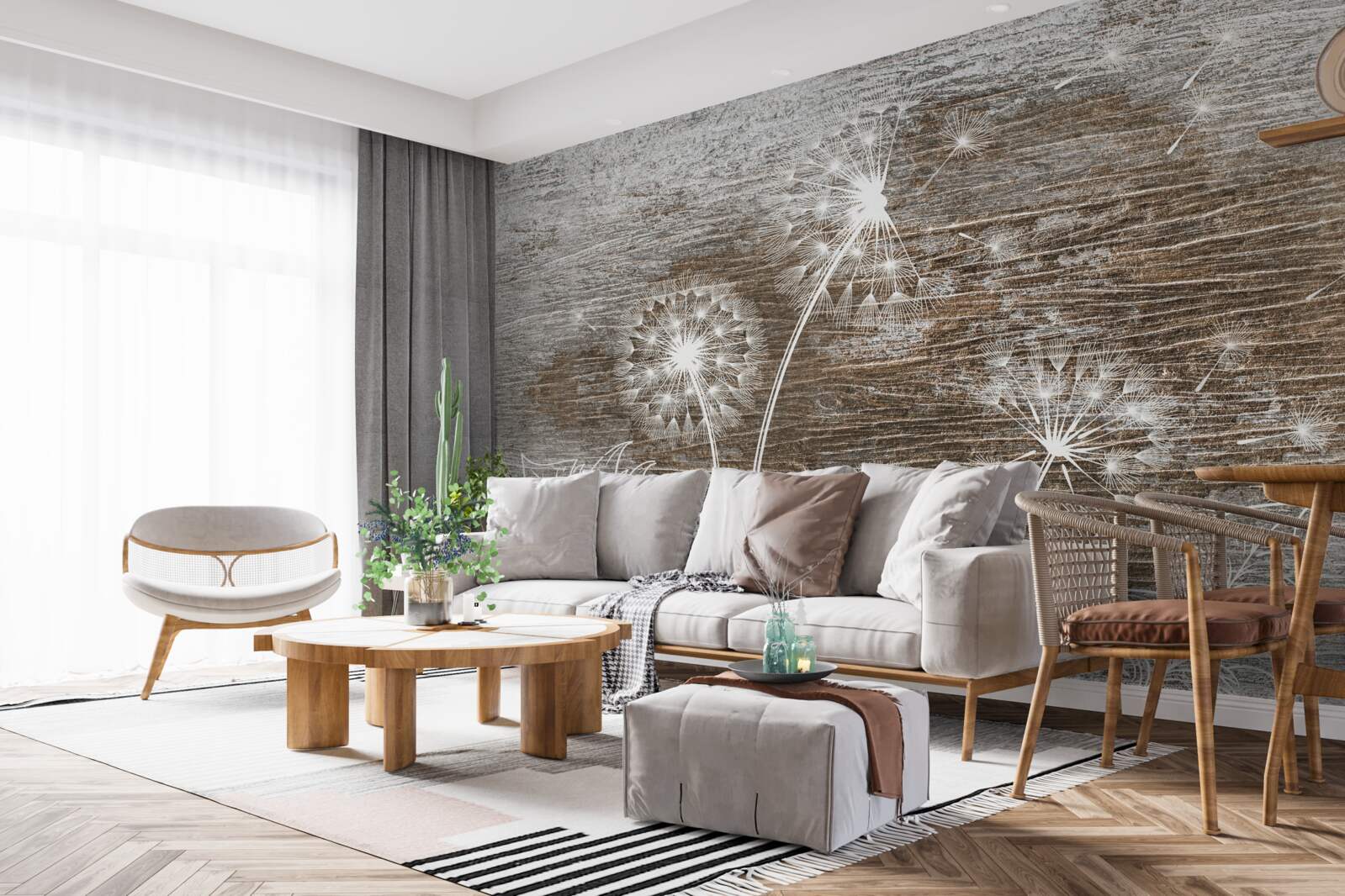 Фотошпалери білі, як сніг, косулі на дереві