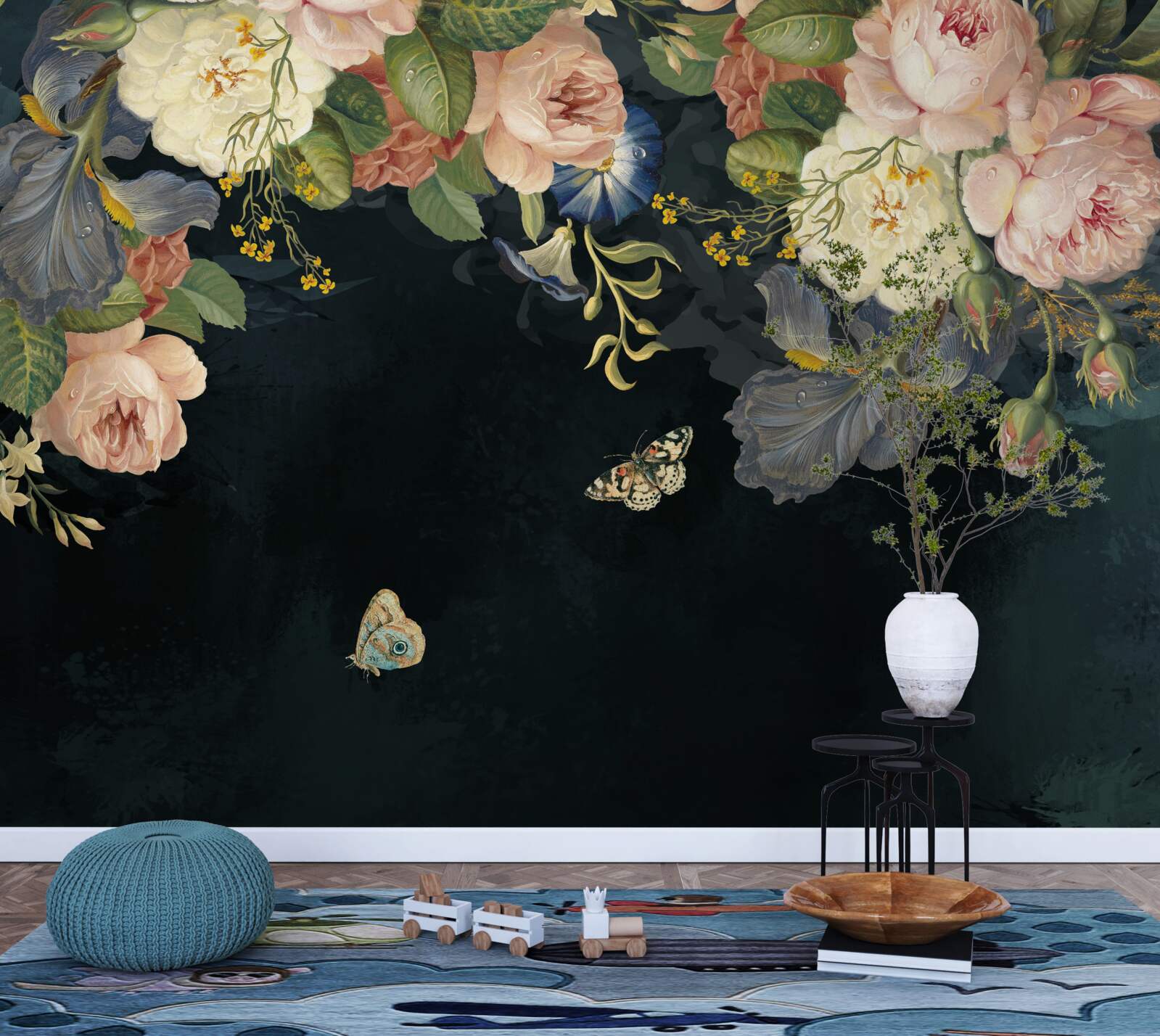 Фотошпалери різні відтінки на темному тлі