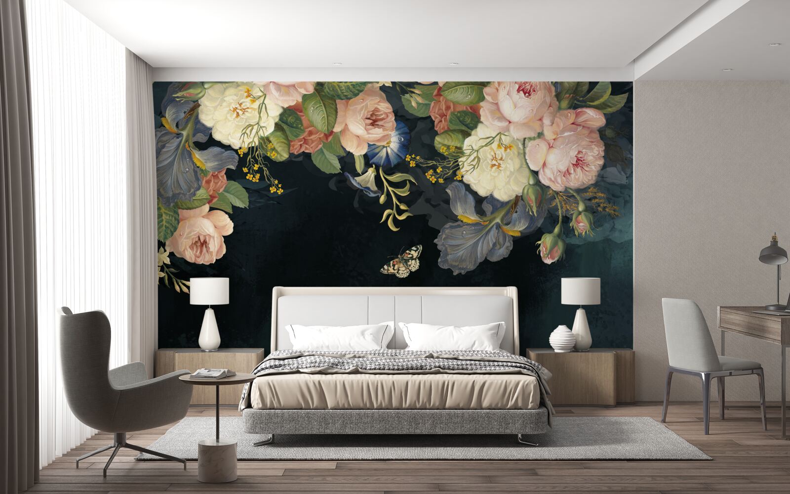 Фотошпалери різні відтінки на темному тлі