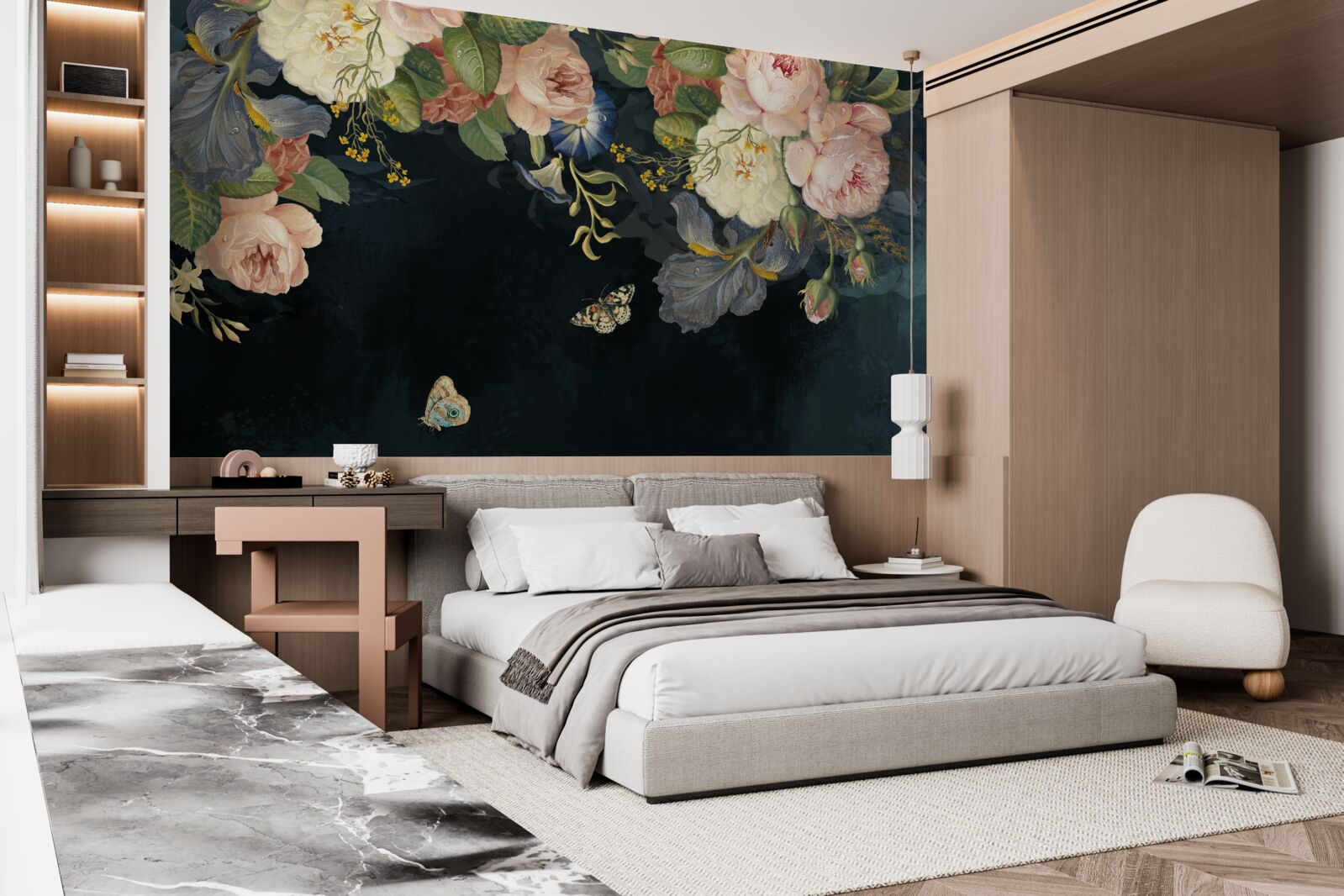 Фотошпалери різні відтінки на темному тлі