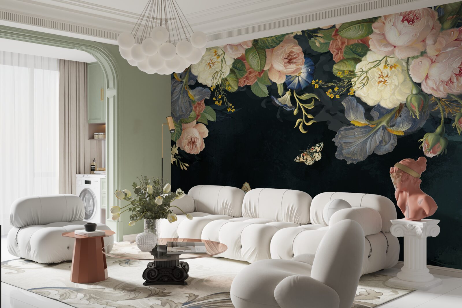 Фотошпалери різні відтінки на темному тлі