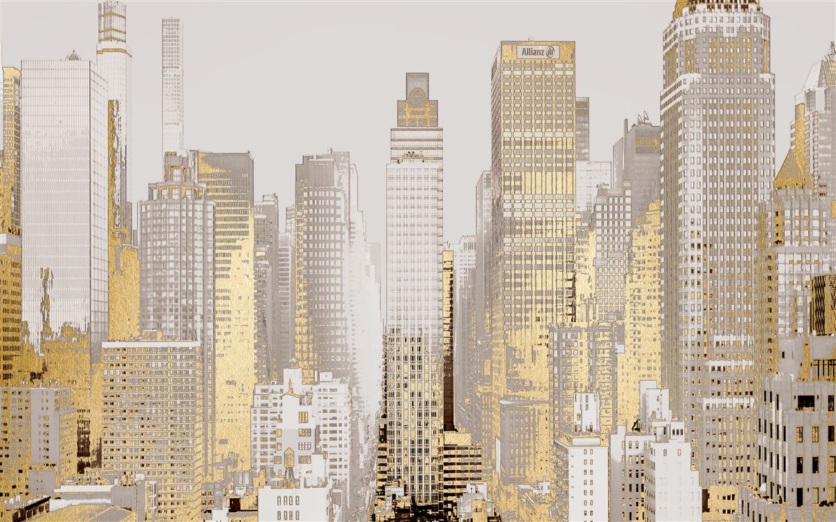 Фотошпалери панорама золотого хмарочоса