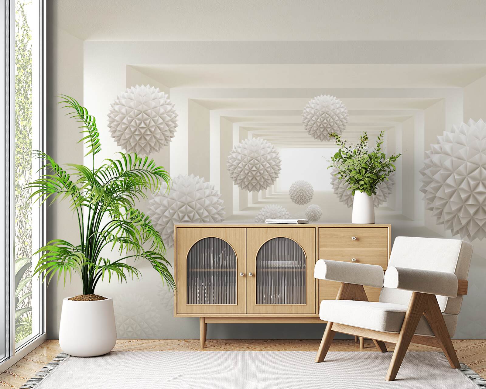 Фотошпалери підземний перехід з шипованими кулями